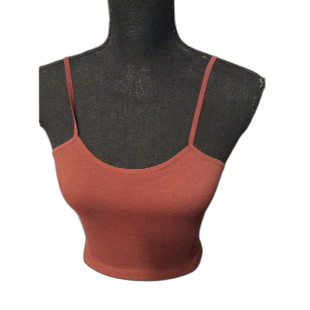 Free People Movement XS Rust Brown Crop Lace Back Cami Tank